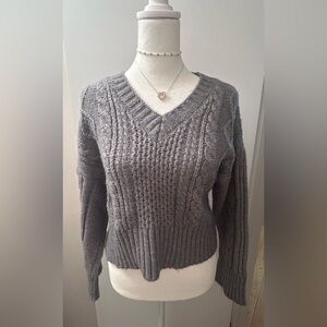 🌹5 for $50🌹Gray Cable Knit Cropped Sweater